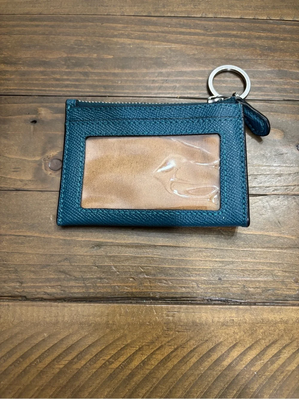 Coach Teal Mini Skinny ID Case Card Holder
